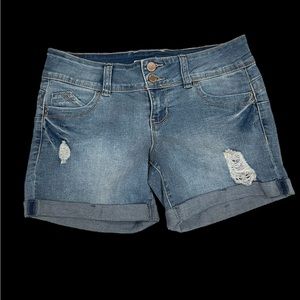 YMI DISTRESSED JEAN SHORTS SZ 3 - EUC -